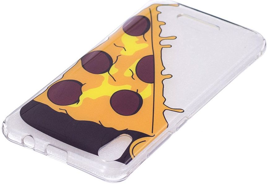 Wiko Lenny 4 Transparant TPU Hoesje met Pizza Opdruk afbeelding 3