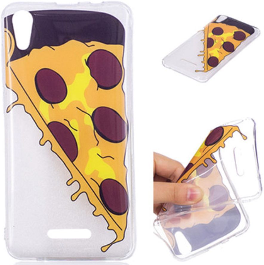 Wiko Lenny 4 Transparant TPU Hoesje met Pizza Opdruk afbeelding 6