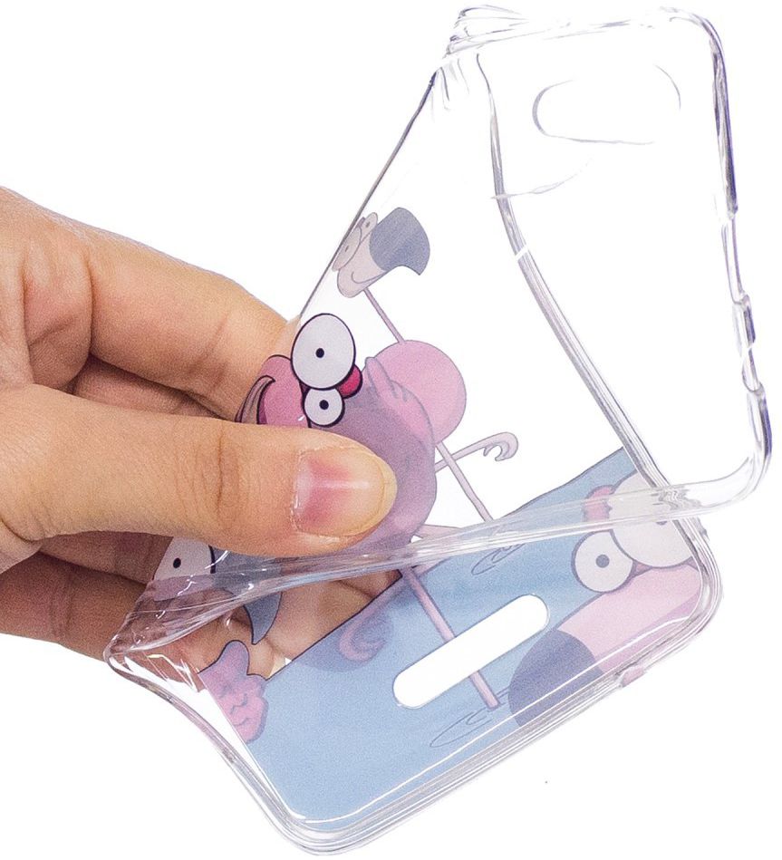 Wiko Lenny 4 Transparant TPU Hoesje met Flamingo Opdruk afbeelding 4