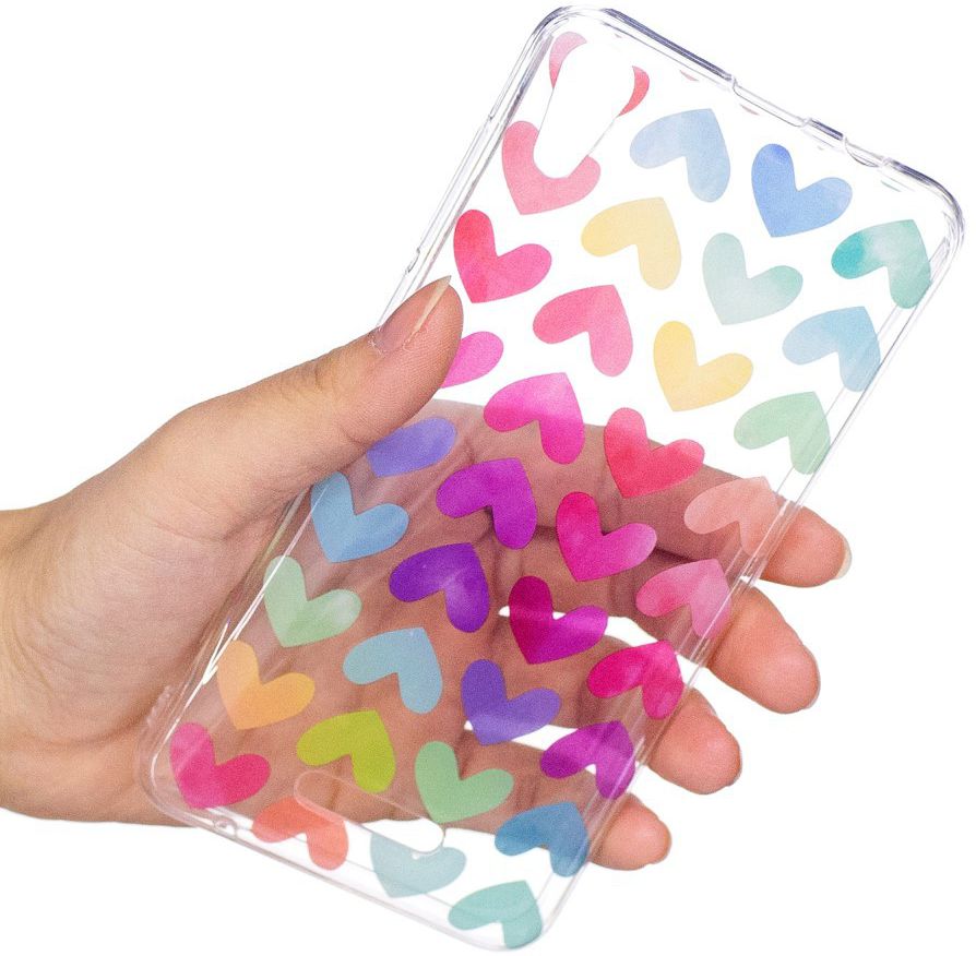 Wiko Lenny 4 Transparant TPU Hoesje met Hartjes Opdruk afbeelding 5
