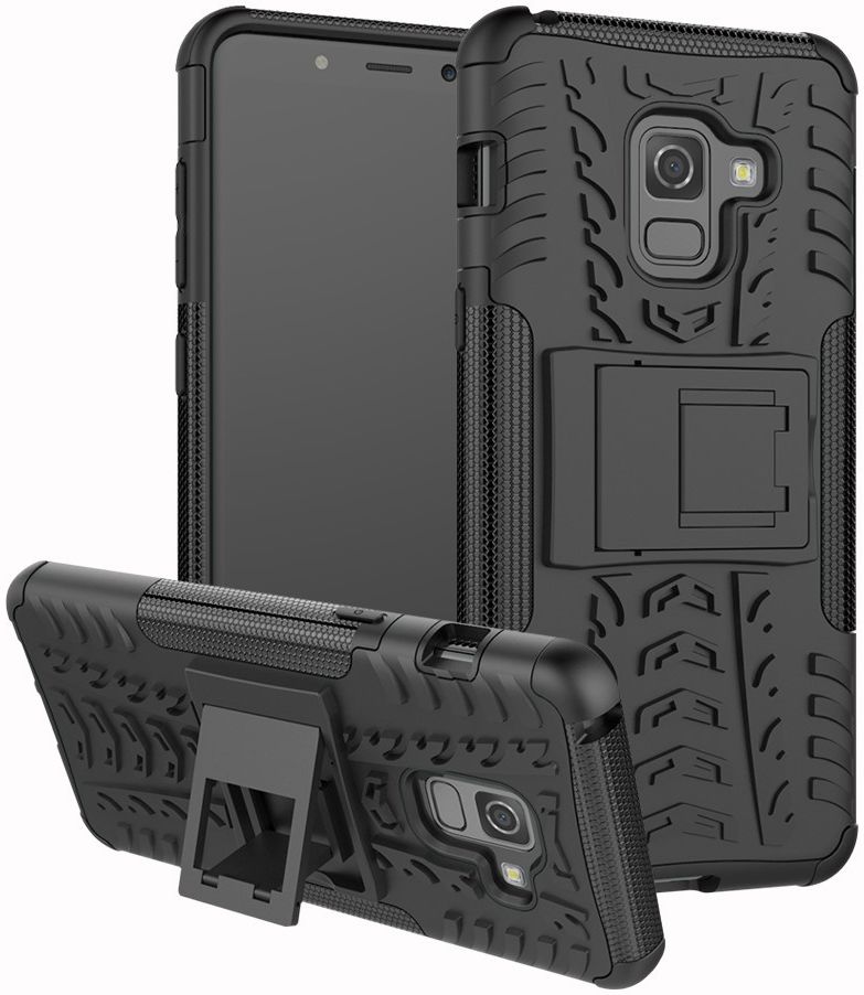 Samsung Galaxy A8 (2018) Hybride Kickstand Hoesje Zwart afbeelding 6