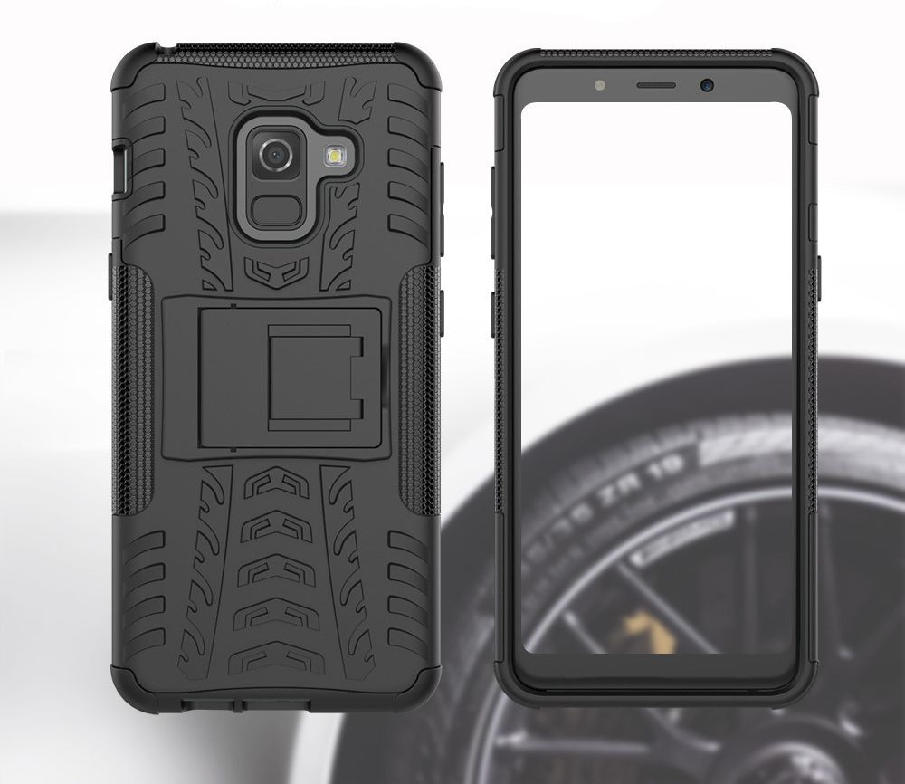 Samsung Galaxy A8 (2018) Hybride Kickstand Hoesje Zwart afbeelding 9
