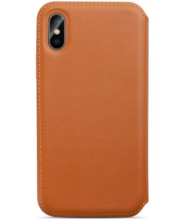 Apple iPhone X Luxe Portemonnee Hoesje Bruin Hoesjes