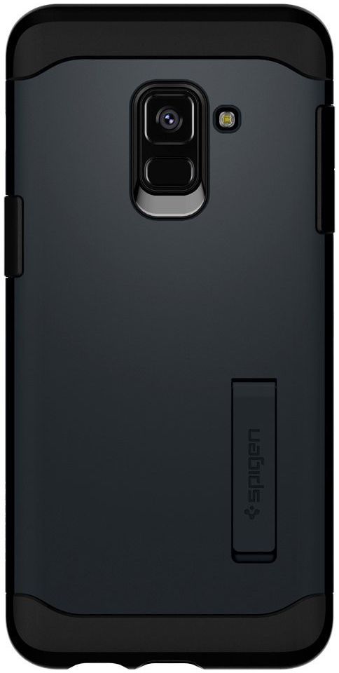 Spigen Slim Armor Hoesje Samsung Galaxy A8 (2018) Metal Slate afbeelding 4