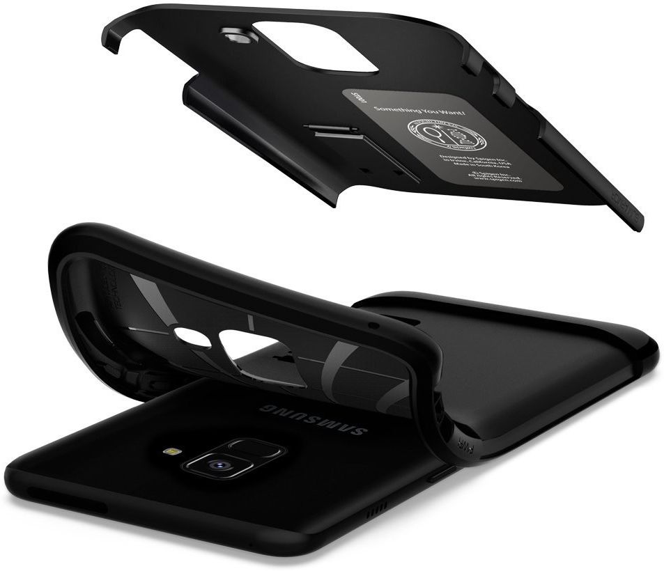 Spigen Slim Armor Hoesje Samsung Galaxy A8 (2018) Black afbeelding 3