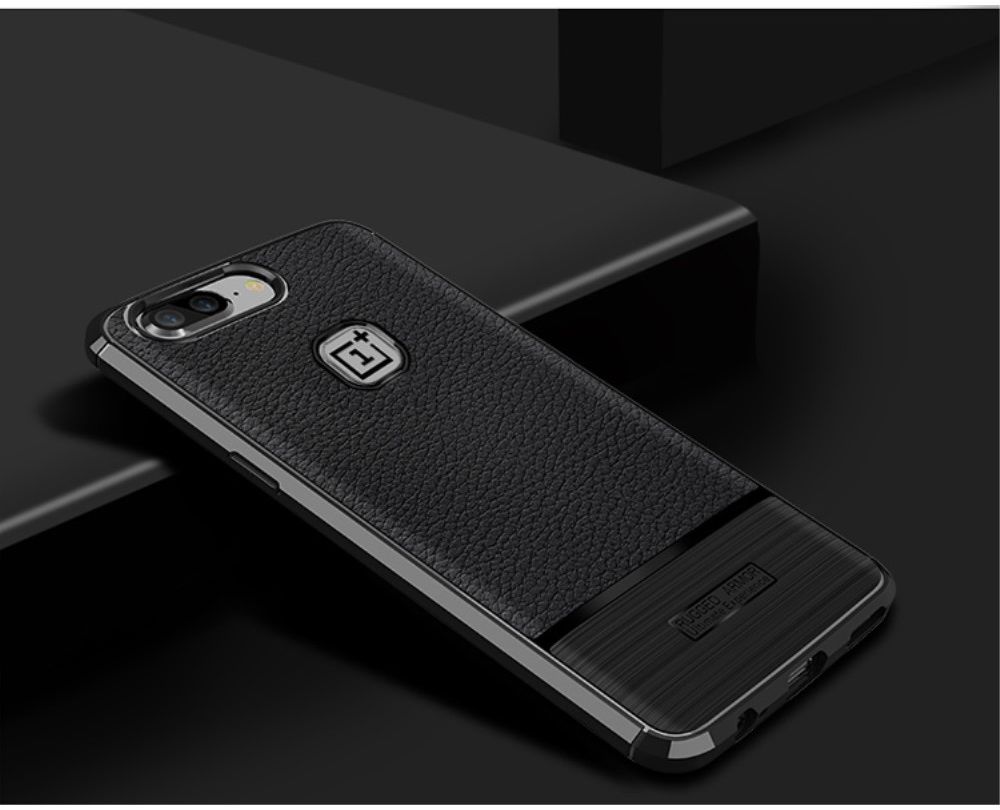 OnePlus 5 Hoesje TPU Met Leren Textuur Zwart afbeelding 9