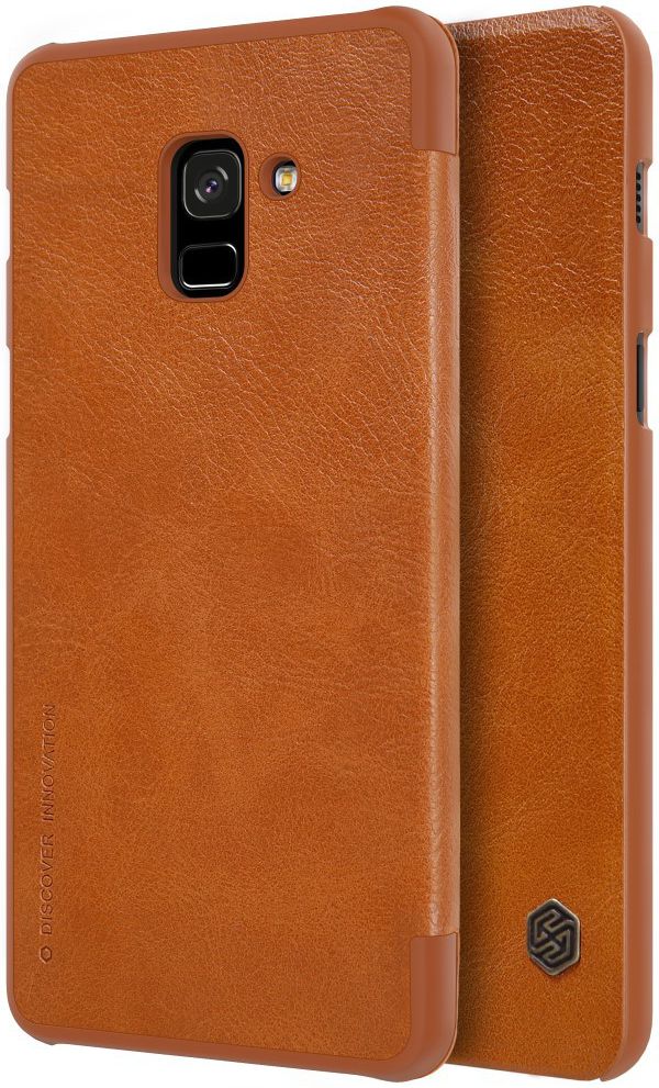 Nillkin Qin Series Flip Hoesje Samsung Galaxy A8 (2018) Bruin afbeelding 1