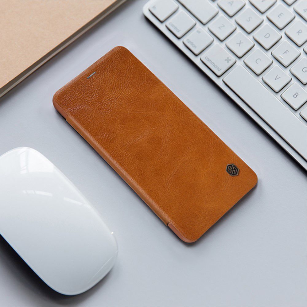Nillkin Qin Series Flip Hoesje Samsung Galaxy A8 (2018) Bruin afbeelding 11