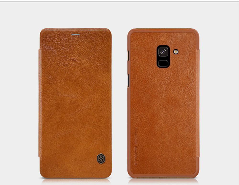 Nillkin Qin Series Flip Hoesje Samsung Galaxy A8 (2018) Bruin afbeelding 9