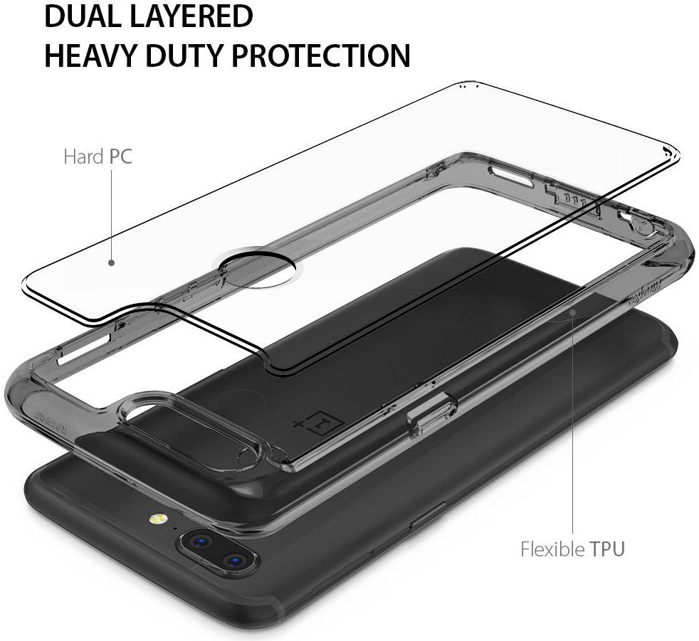 Ringke Fusion OnePlus 5T Hoesje Smoke Black afbeelding 3