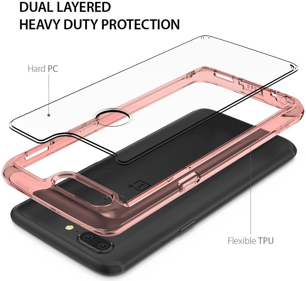 Ringke Fusion OnePlus 5T Hoesje Rose Gold afbeelding 3