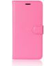 Alcatel U5 4G Portemonnee Hoesje met Lychee Textuur Roze