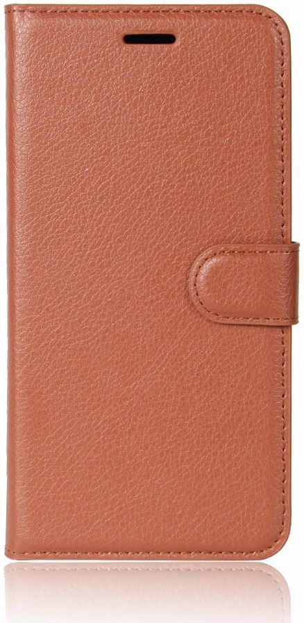 Alcatel U5 4G Portemonnee Hoesje met Lychee Textuur Bruin afbeelding 2