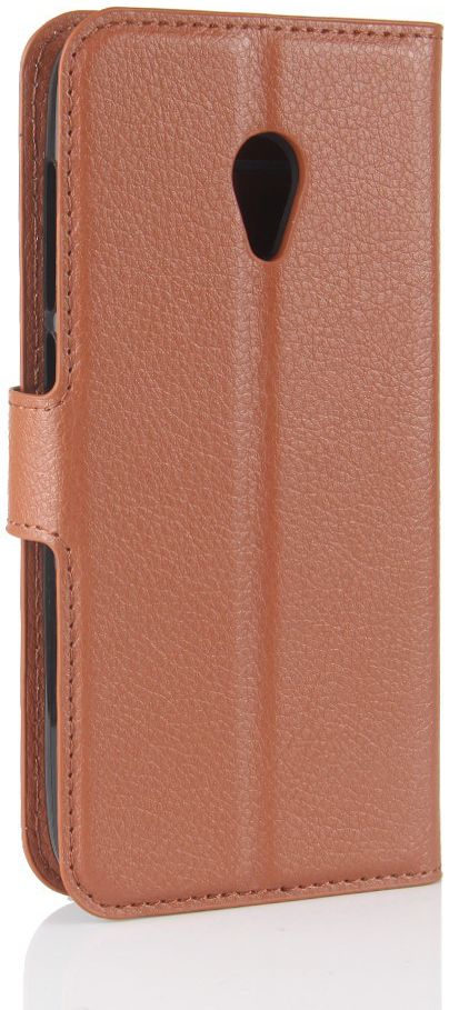 Alcatel U5 4G Portemonnee Hoesje met Lychee Textuur Bruin afbeelding 5