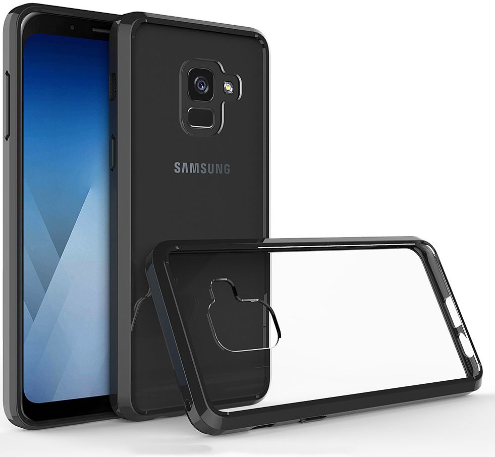 Samsung Galaxy A8 (2018) Hoesje Armor Backcover Zwart afbeelding 2
