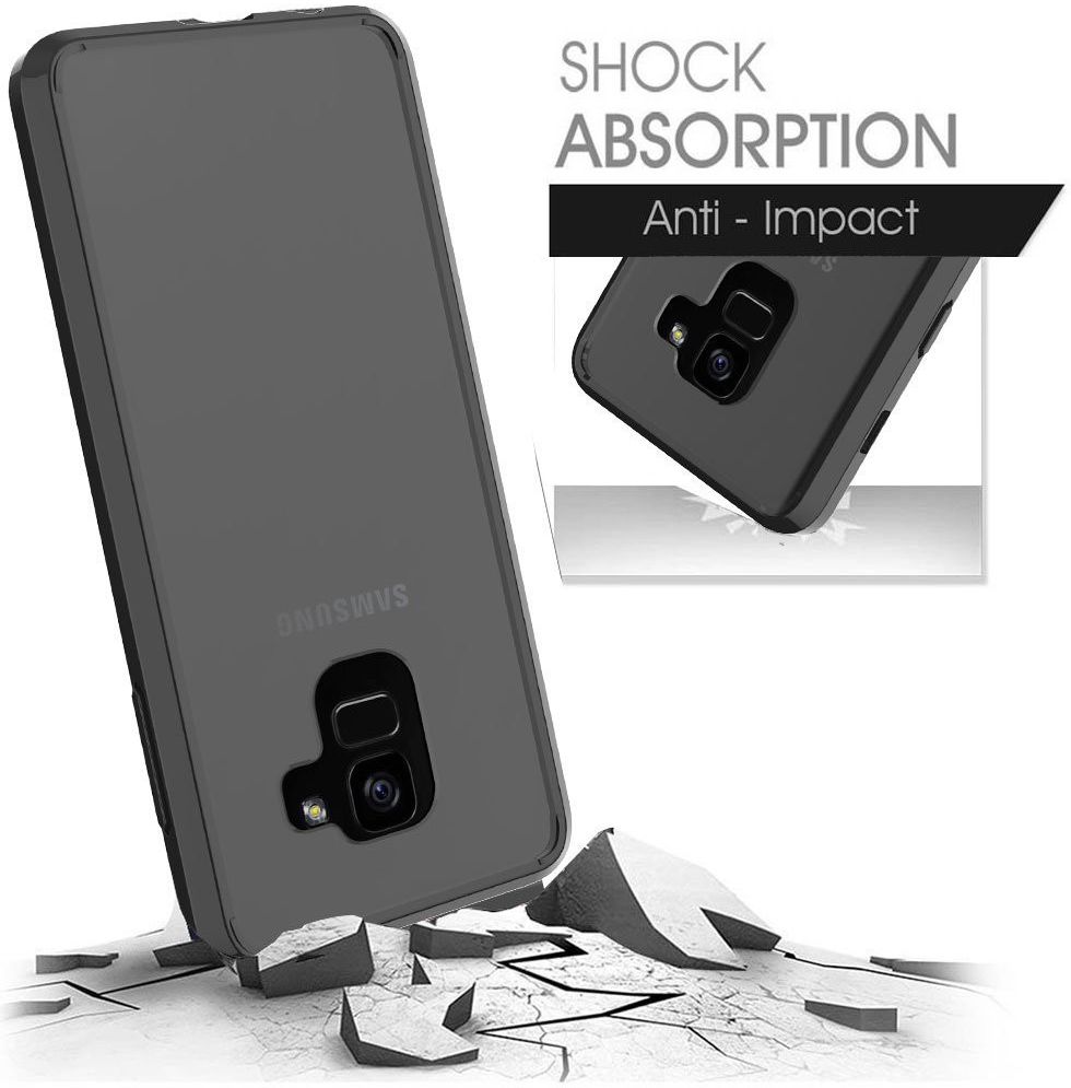 Samsung Galaxy A8 (2018) Hoesje Armor Backcover Zwart afbeelding 4