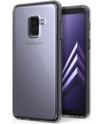 Ringke Fusion Samsung Galaxy A8 2018 Hoesje Doorzichtig Smoke Black Hoesjes