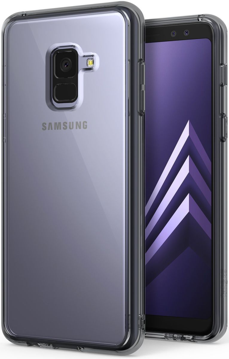 Ringke Fusion Samsung Galaxy A8 2018 Hoesje Doorzichtig Smoke Black afbeelding 1