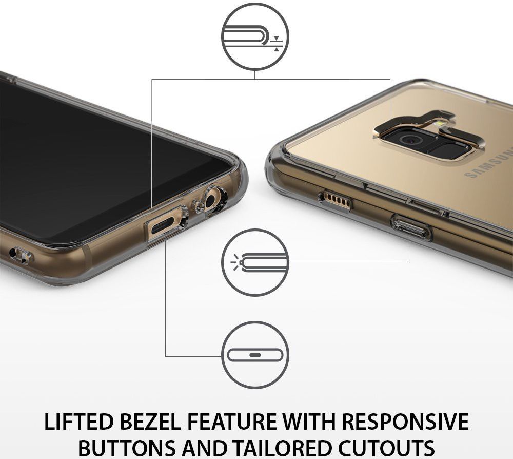 Ringke Fusion Samsung Galaxy A8 2018 Hoesje Doorzichtig Smoke Black afbeelding 4