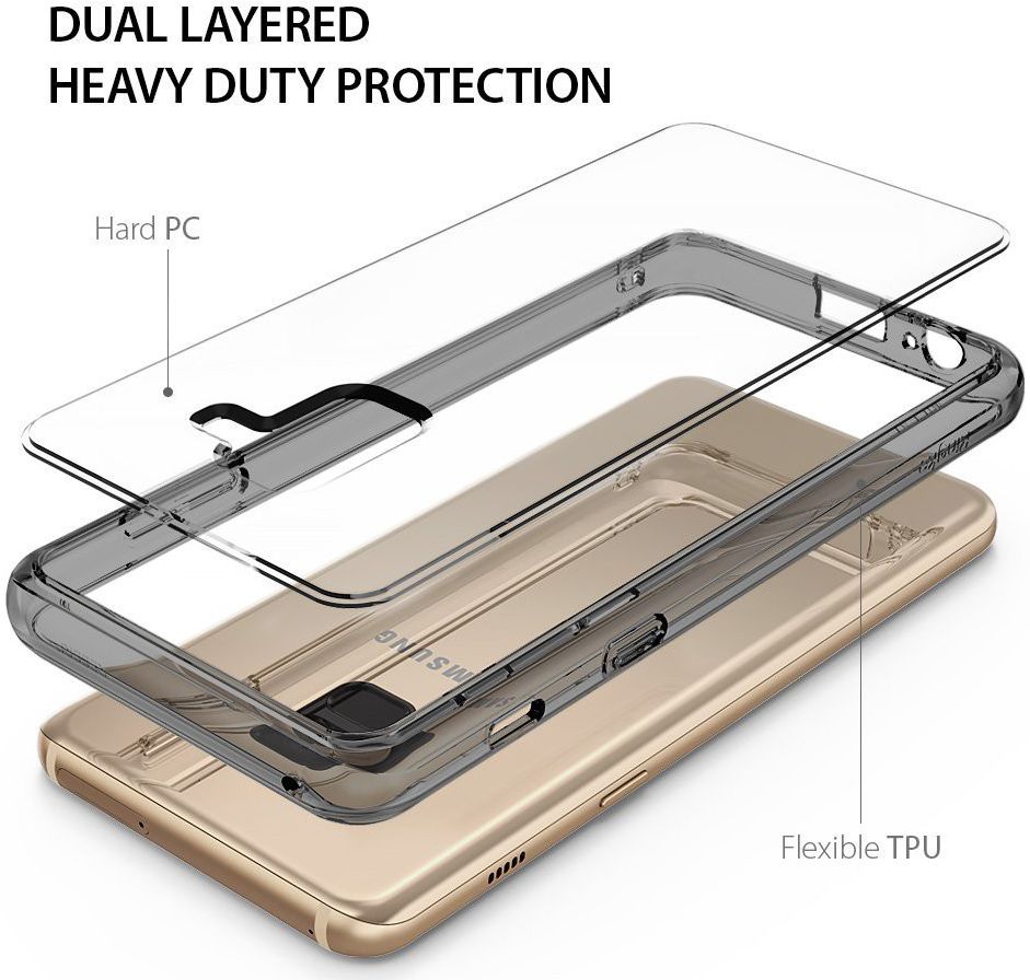 Ringke Fusion Samsung Galaxy A8 2018 Hoesje Doorzichtig Smoke Black afbeelding 6