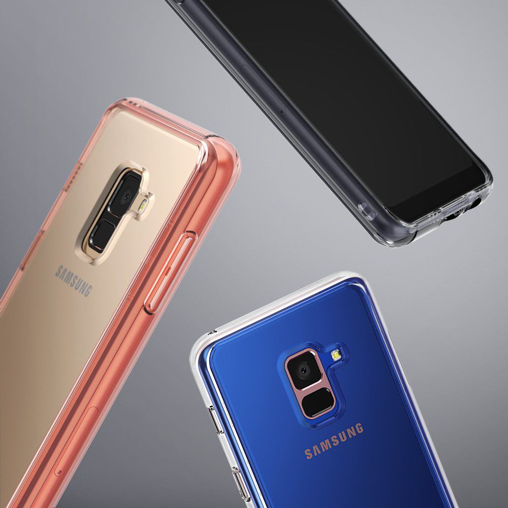 Ringke Fusion Samsung Galaxy A8 2018 Hoesje Doorzichtig Smoke Black afbeelding 8