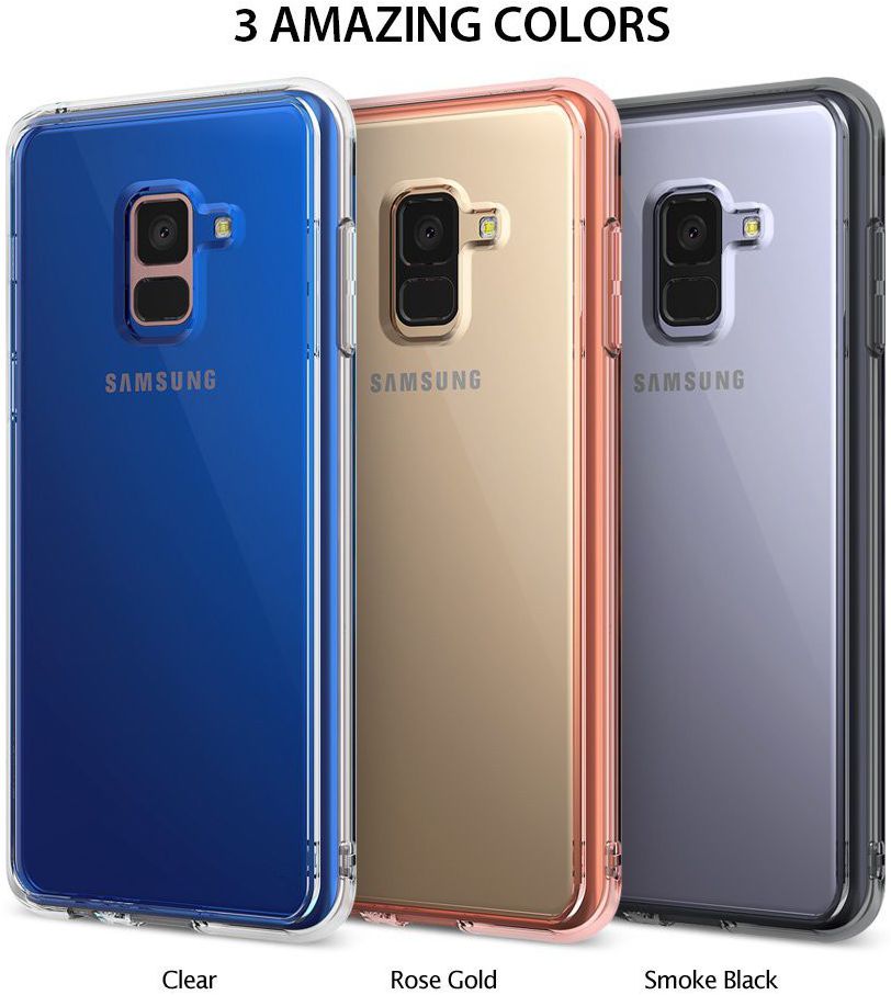 Ringke Fusion Samsung Galaxy A8 2018 Hoesje Doorzichtig Smoke Black afbeelding 9