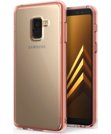 Ringke Fusion Samsung Galaxy A8 2018 Hoesje Doorzichtig Rose Gold Hoesjes