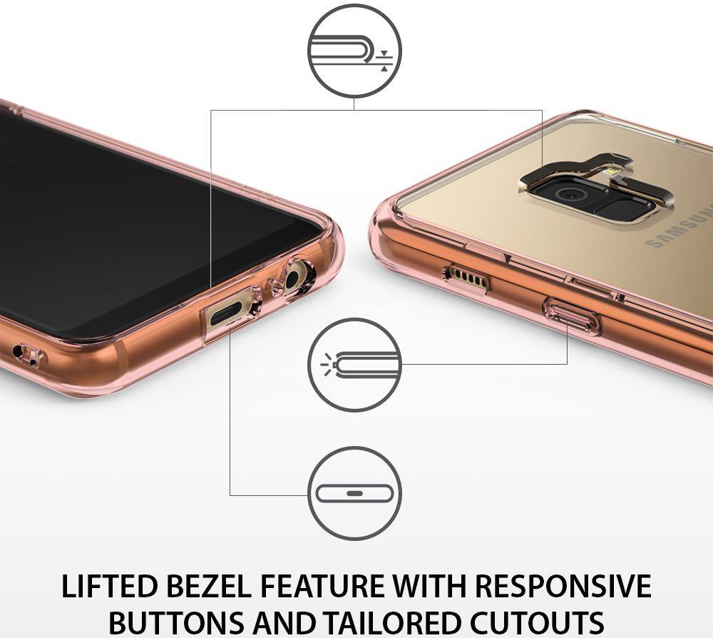 Ringke Fusion Samsung Galaxy A8 2018 Hoesje Doorzichtig Rose Gold afbeelding 4