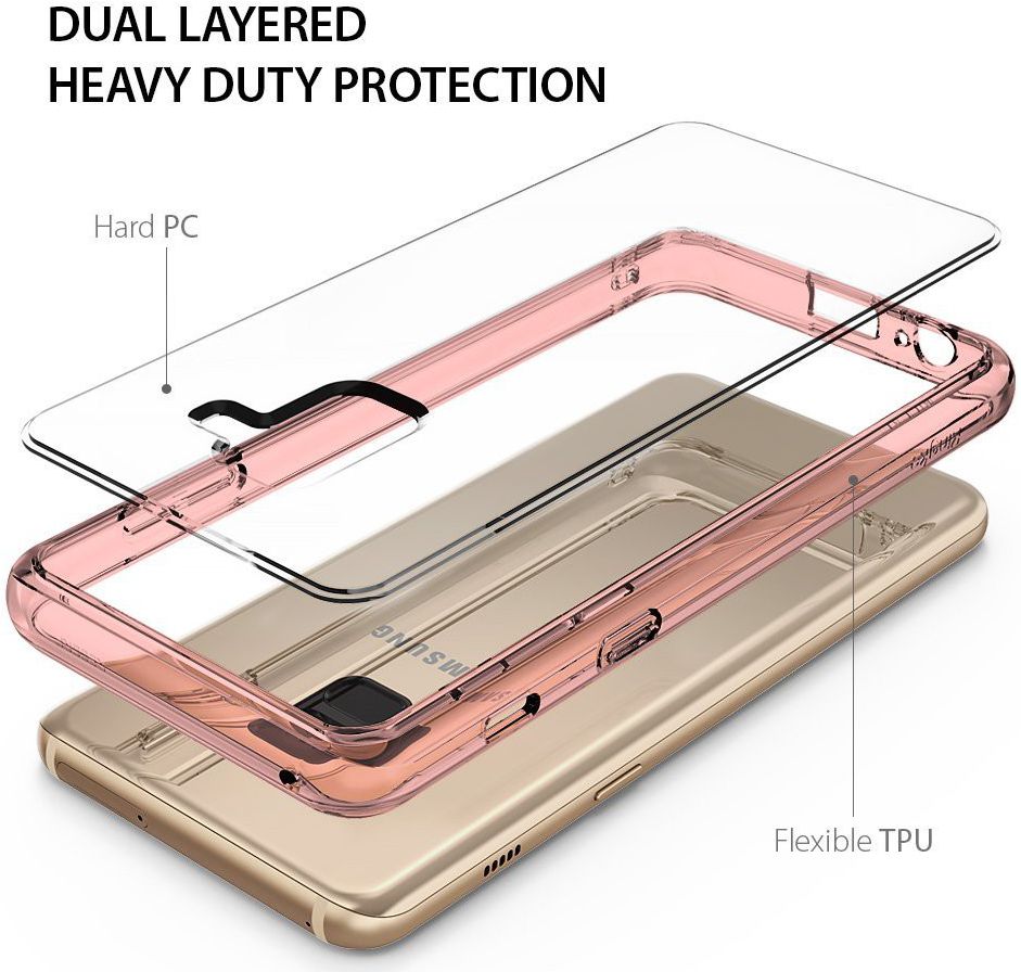 Ringke Fusion Samsung Galaxy A8 2018 Hoesje Doorzichtig Rose Gold afbeelding 6