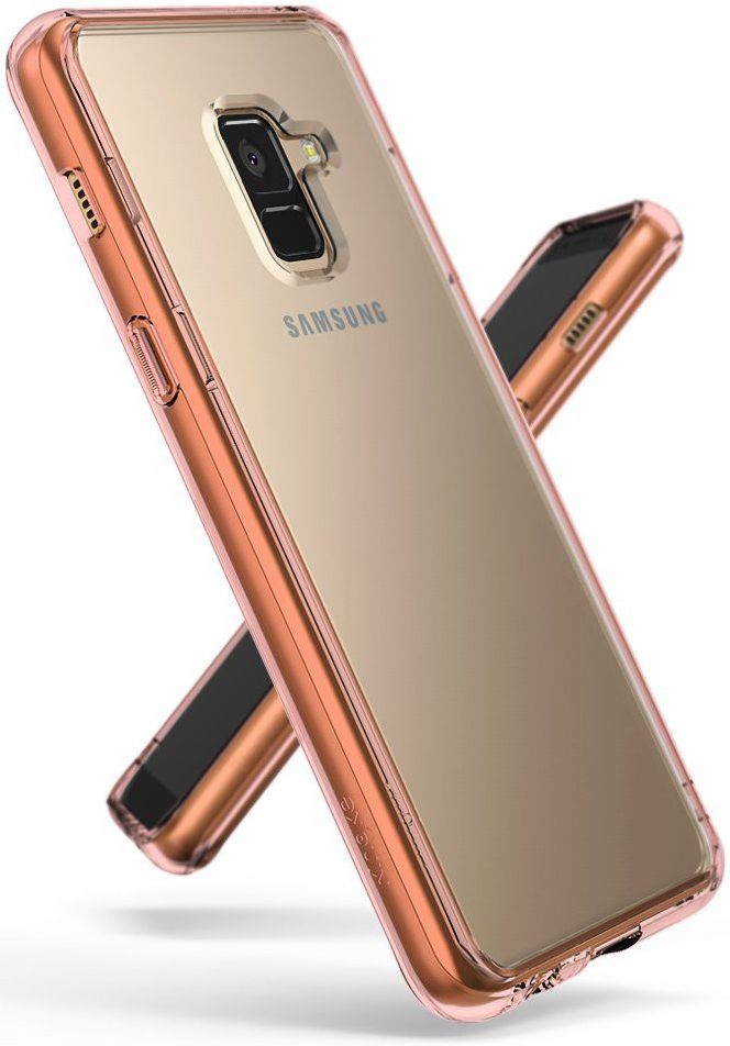 Ringke Fusion Samsung Galaxy A8 2018 Hoesje Doorzichtig Rose Gold afbeelding 7