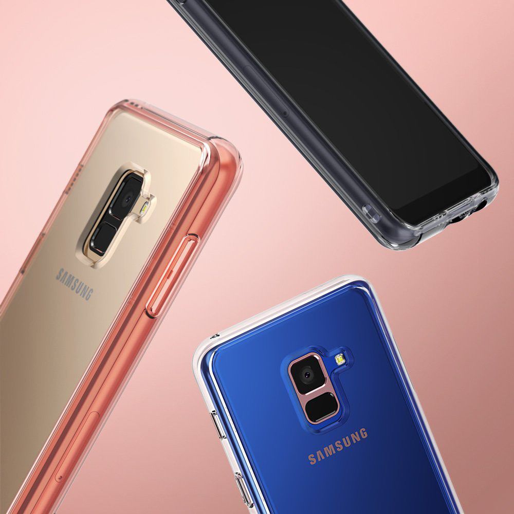 Ringke Fusion Samsung Galaxy A8 2018 Hoesje Doorzichtig Rose Gold afbeelding 8