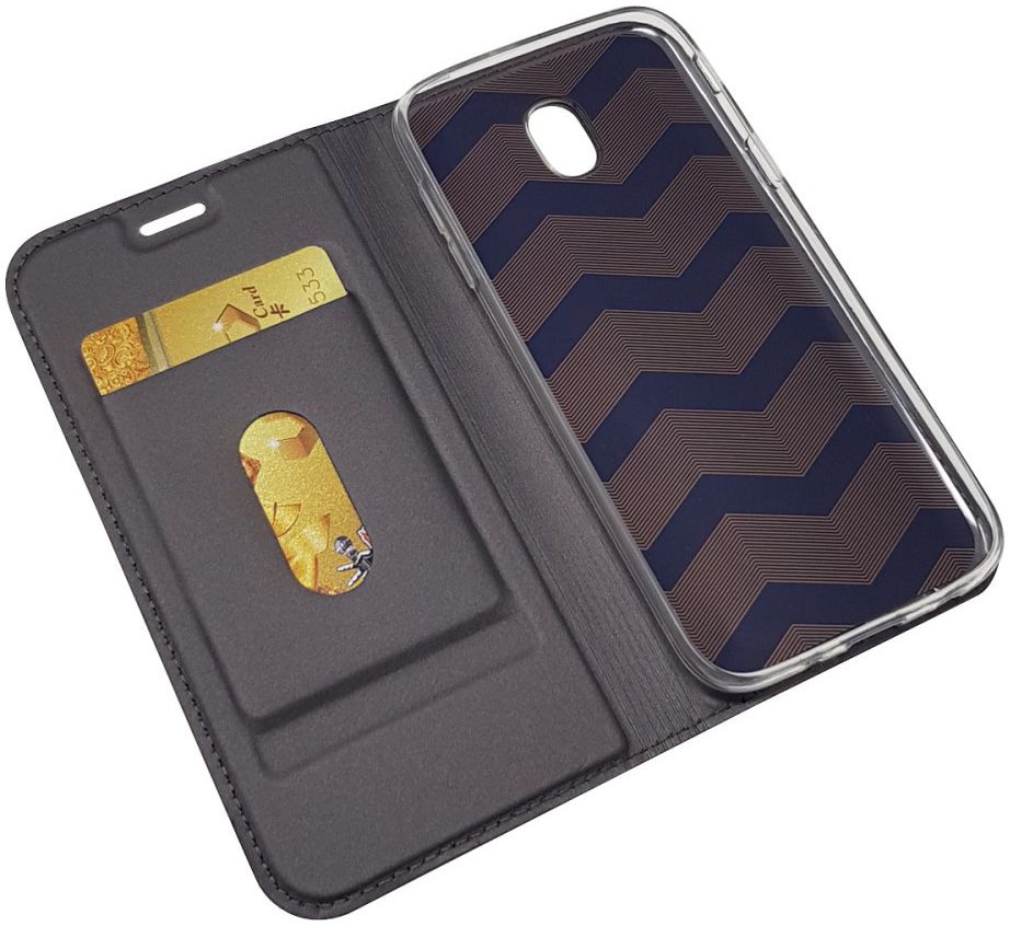 Samsung Galaxy J5 (2017) Flip Hoesje met Kaart Houder Zwart afbeelding 2