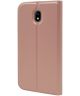 Samsung Galaxy J5 (2017) Flip Hoesje met Kaart Houder Roze Goud