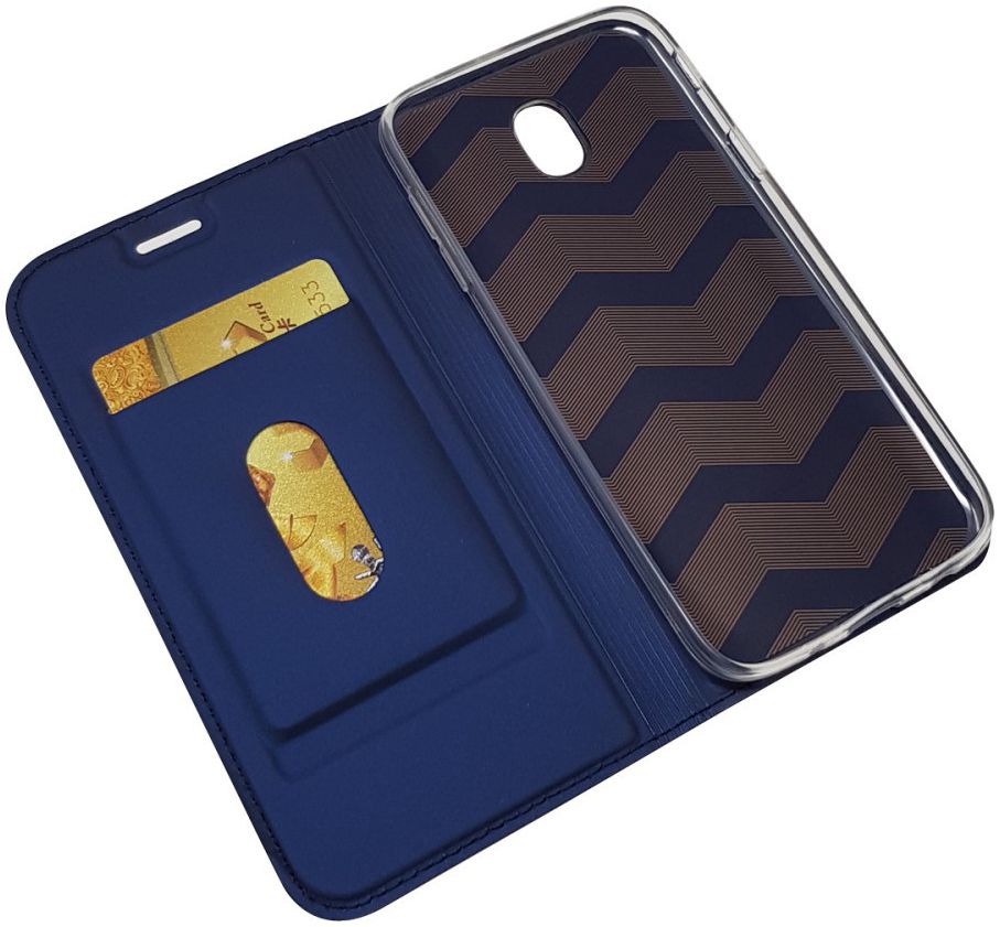 Samsung Galaxy J5 (2017) Flip Hoesje met Kaart Houder Blauw afbeelding 2