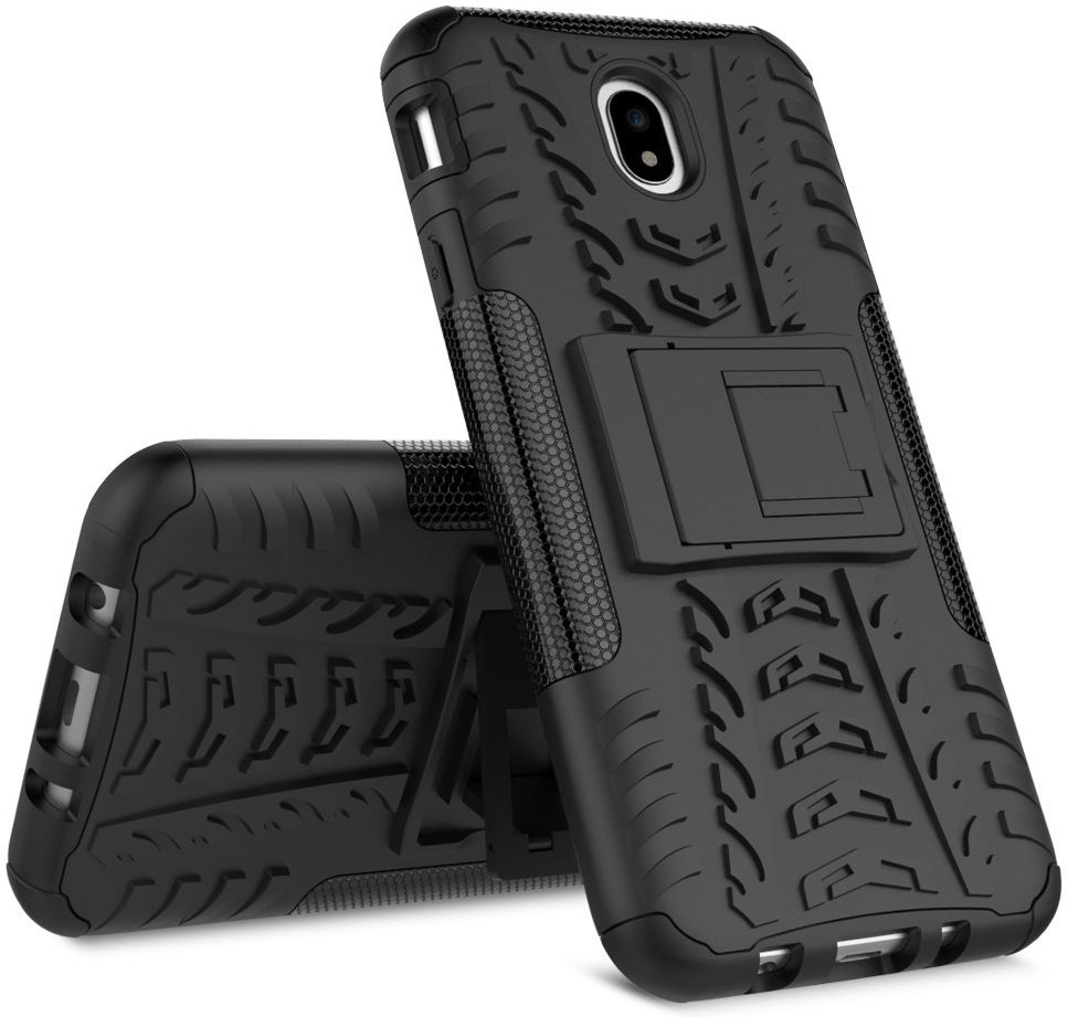 Samsung Galaxy J7 (2017) Hybride Kickstand Hoesje Zwart afbeelding 12