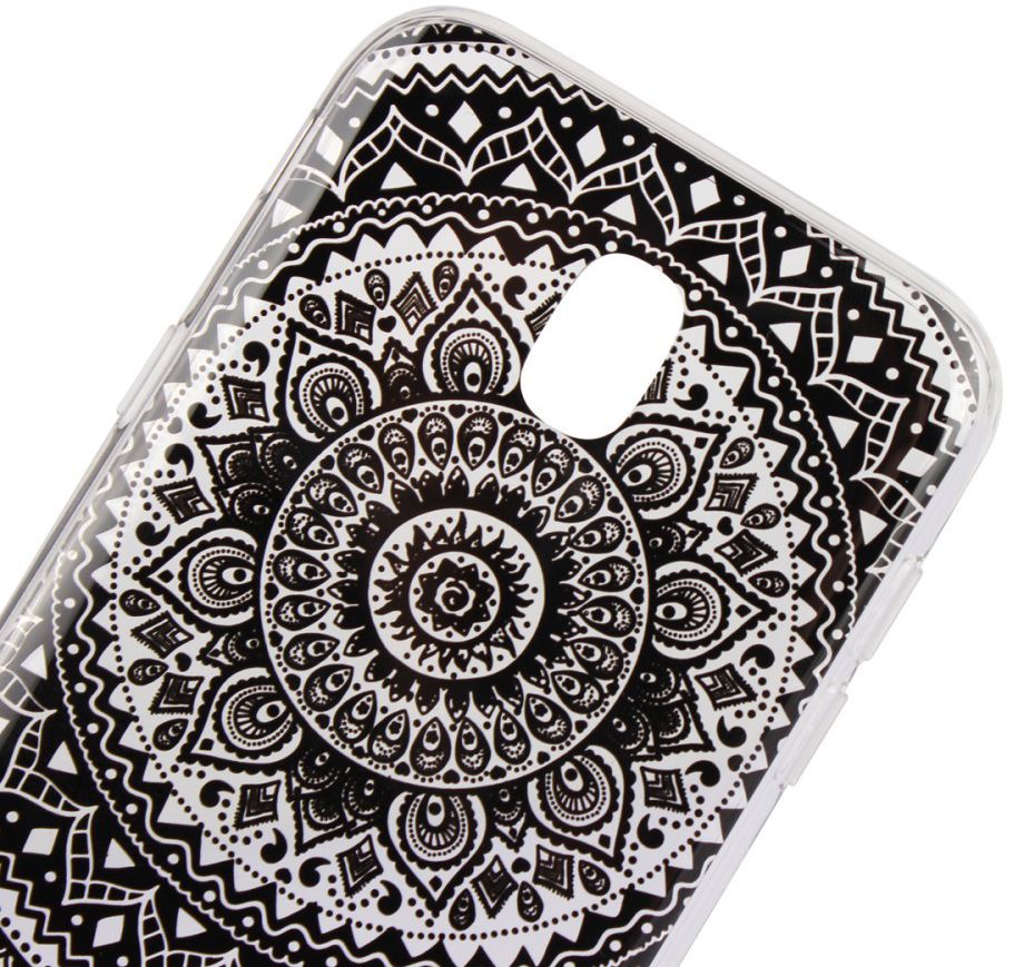Samsung Galaxy J7 (2017) TPU Hoesje met Mandala Opdruk Zwart afbeelding 3
