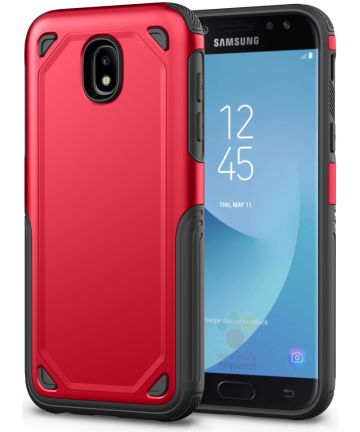 Samsung Galaxy J7 (2017) Stevig Hybride Hoesje Rood Hoesjes