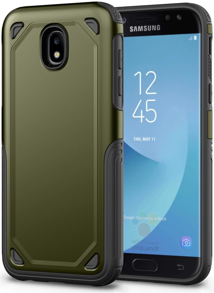 Samsung Galaxy J7 (2017) Stevig Hybride Hoesje Groen afbeelding 1