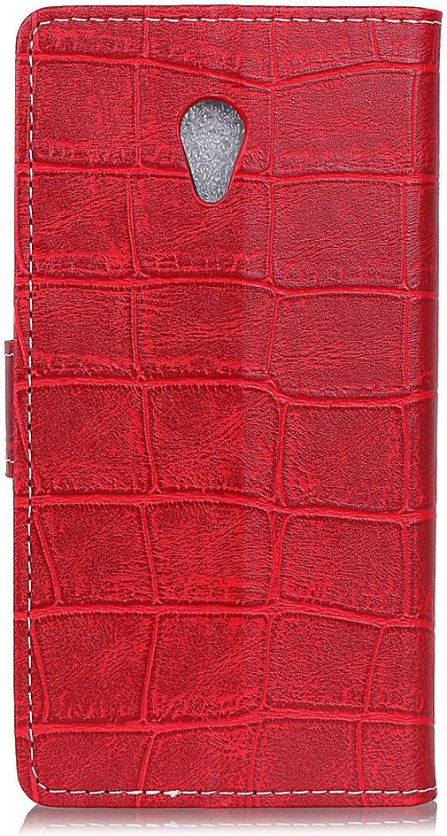 Alcatel U5 HD Portemonnee Hoesje Krokodil Structuur Rood afbeelding 4