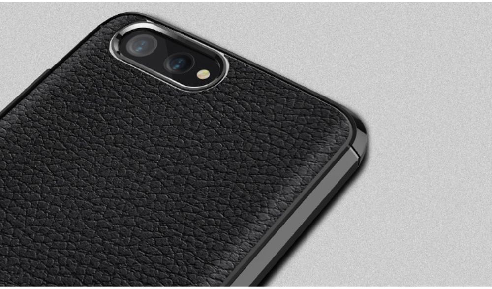 Honor View 10 Hoesje TPU Met Leren Textuur Zwart afbeelding 5