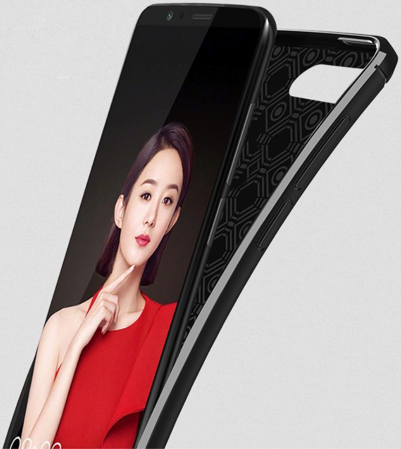 Honor View 10 Hoesje TPU Met Leren Textuur Zwart afbeelding 7