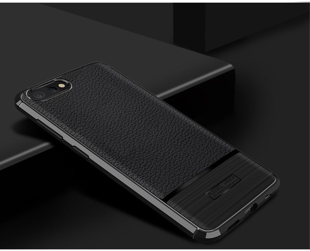 Honor View 10 Hoesje TPU Met Leren Textuur Zwart afbeelding 9