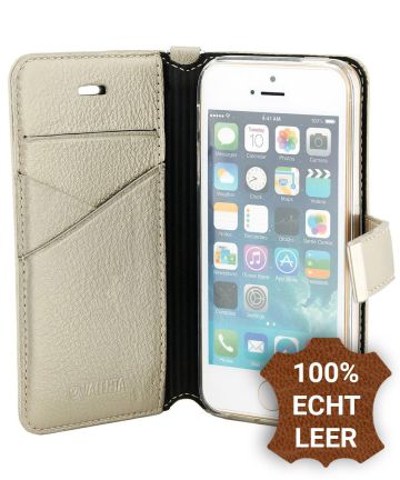 Valenta Booklet Premium Apple iPhone 5/5S/SE Hoesje Leer Goud Hoesjes