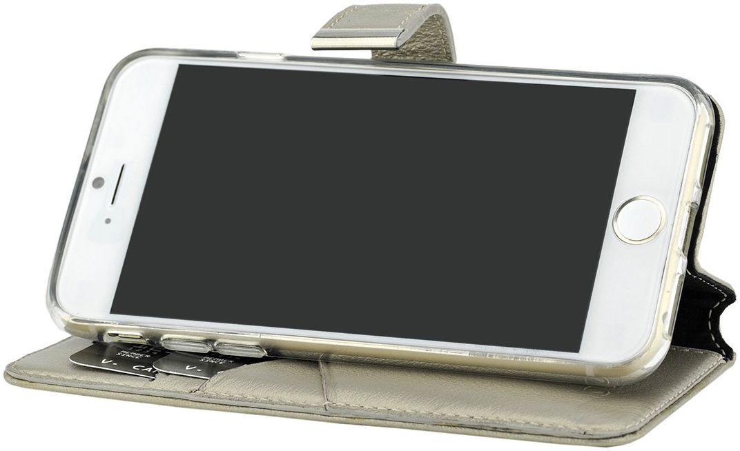 Valenta Booklet Premium Hoesje Leer Apple iPhone 6(S) / 7 / 8 Goud afbeelding 4