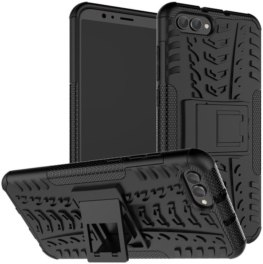 Honor View 10 Hybride Kickstand Hoesje Zwart afbeelding 13