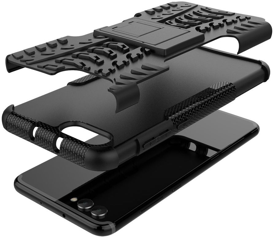 Honor View 10 Hybride Kickstand Hoesje Zwart afbeelding 4