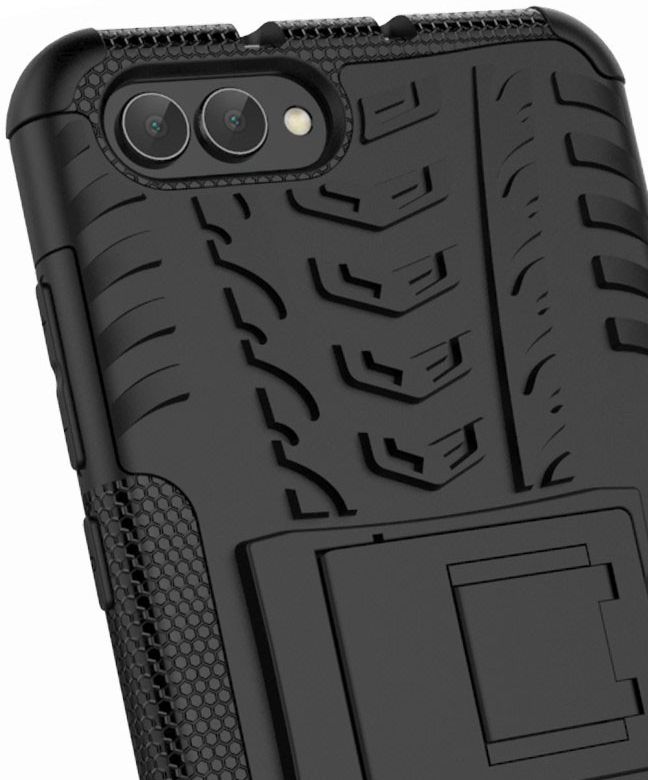 Honor View 10 Hybride Kickstand Hoesje Zwart afbeelding 5