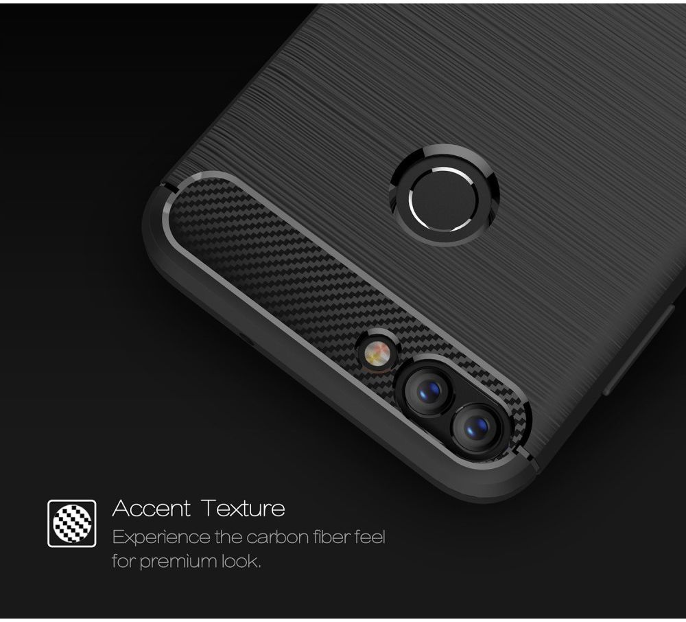 Huawei P Smart Geborsteld TPU Hoesje Zwart afbeelding 8