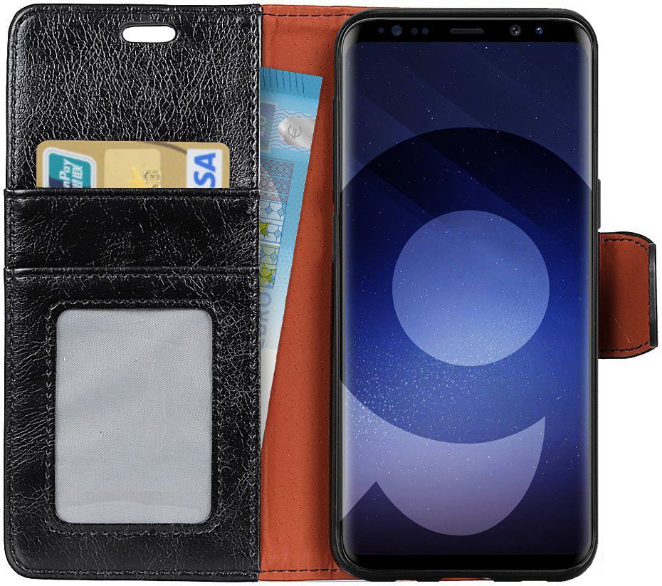 Samsung Galaxy S9 Lederen Portemonnee Hoesje Zwart afbeelding 1