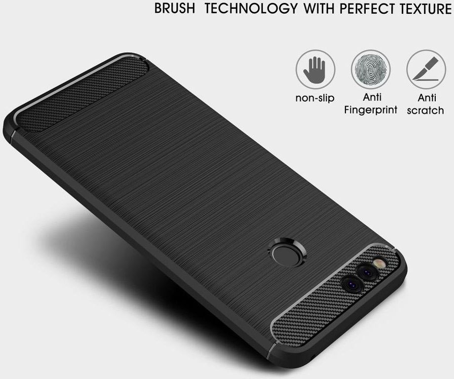 Honor 7X Geborsteld TPU Hoesje Zwart afbeelding 5